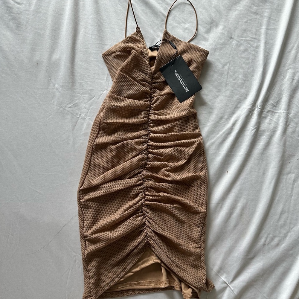 Beige bodycon dress